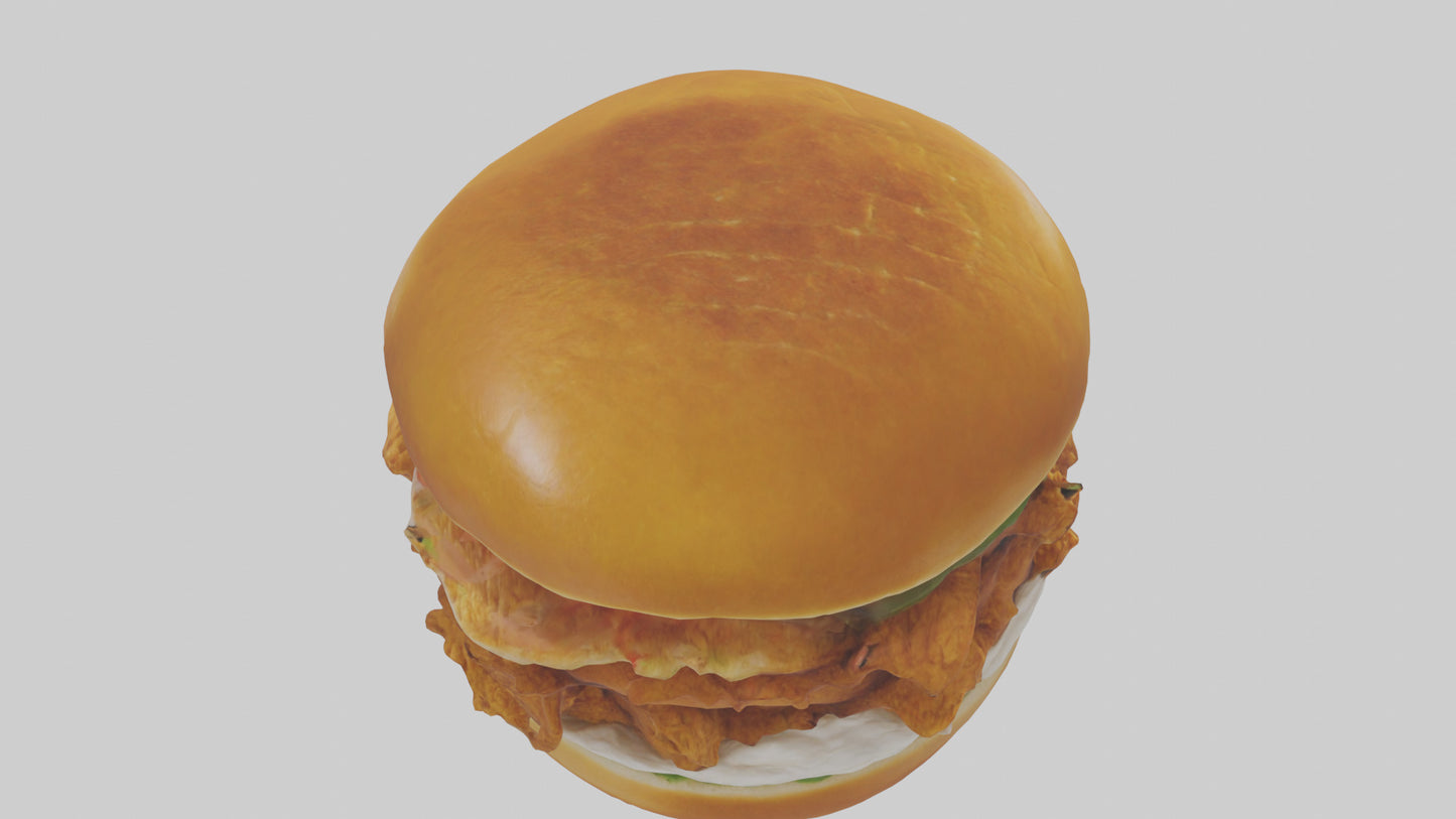 Fried chicken sandwich model 3D model