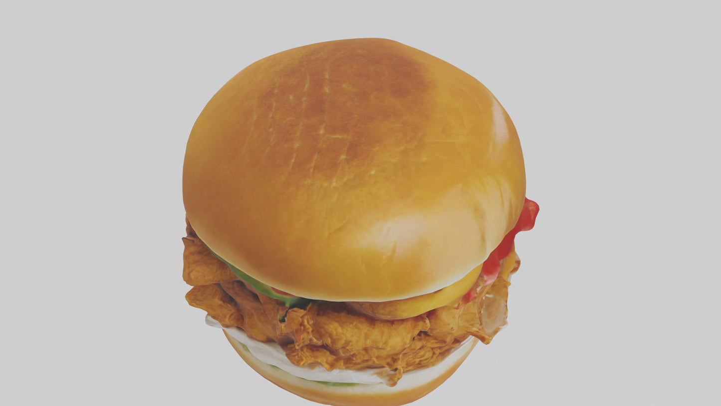 Fried chicken sandwich model 3D model