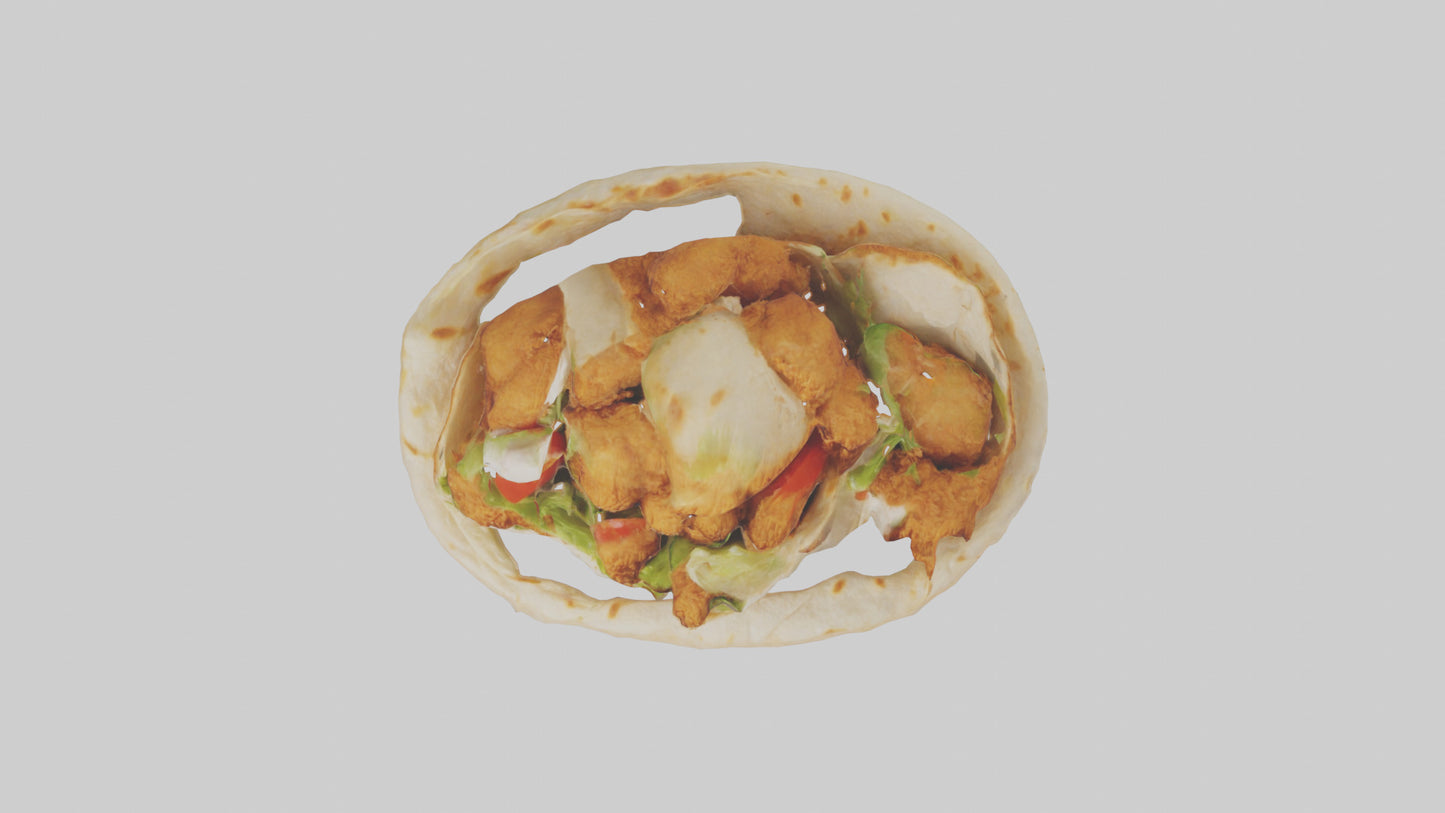Fried chicken wrap model 3D model
