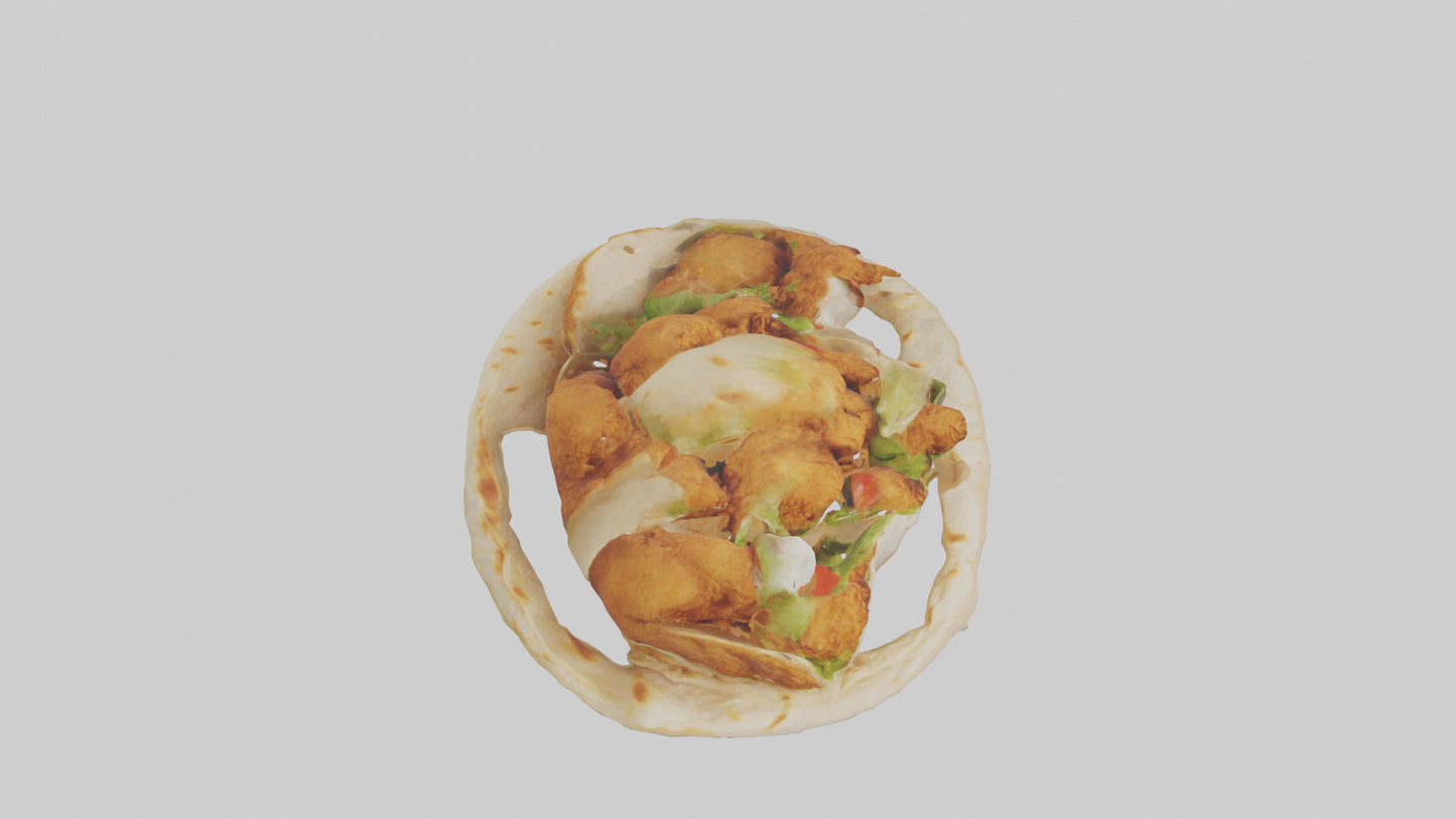 Fried chicken wrap model 3D model