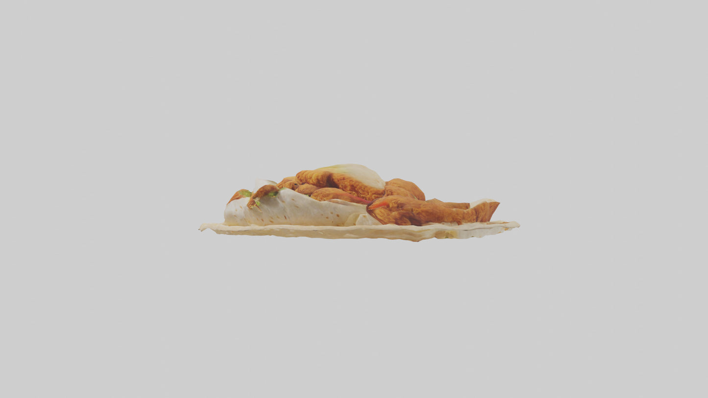 Fried chicken wrap model 3D model