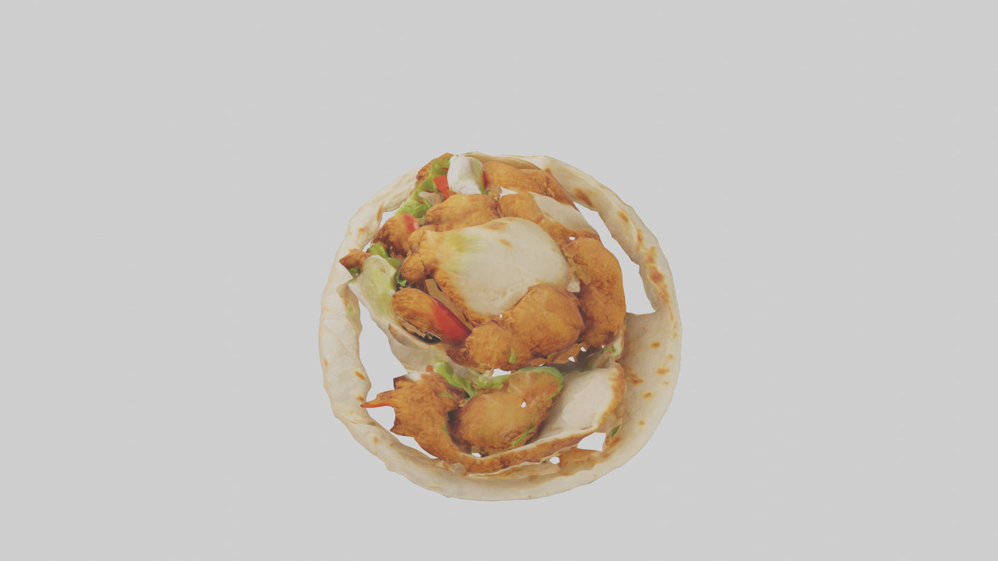 Fried chicken wrap model 3D model