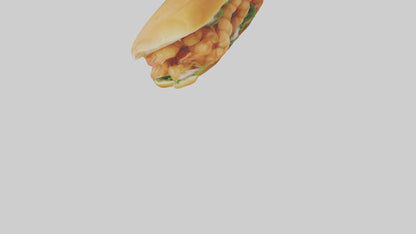 Fried shrimp sandwich model 3D model