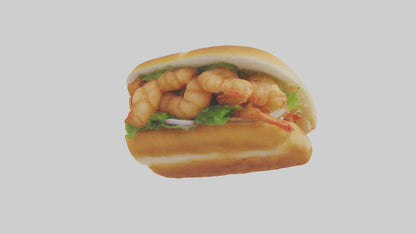 Fried shrimp sandwich model 3D model