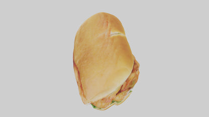 Fried shrimp sandwich model 3D model