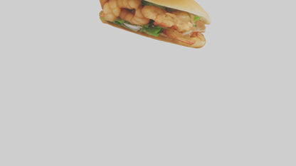 Fried shrimp sandwich model 3D model