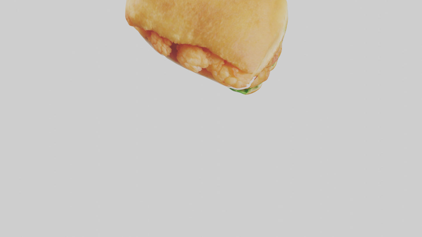 Fried shrimp sandwich model 3D model