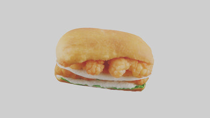 Fried shrimp sandwich model 3D model
