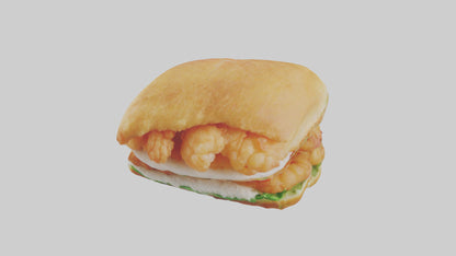 Fried shrimp sandwich model 3D model