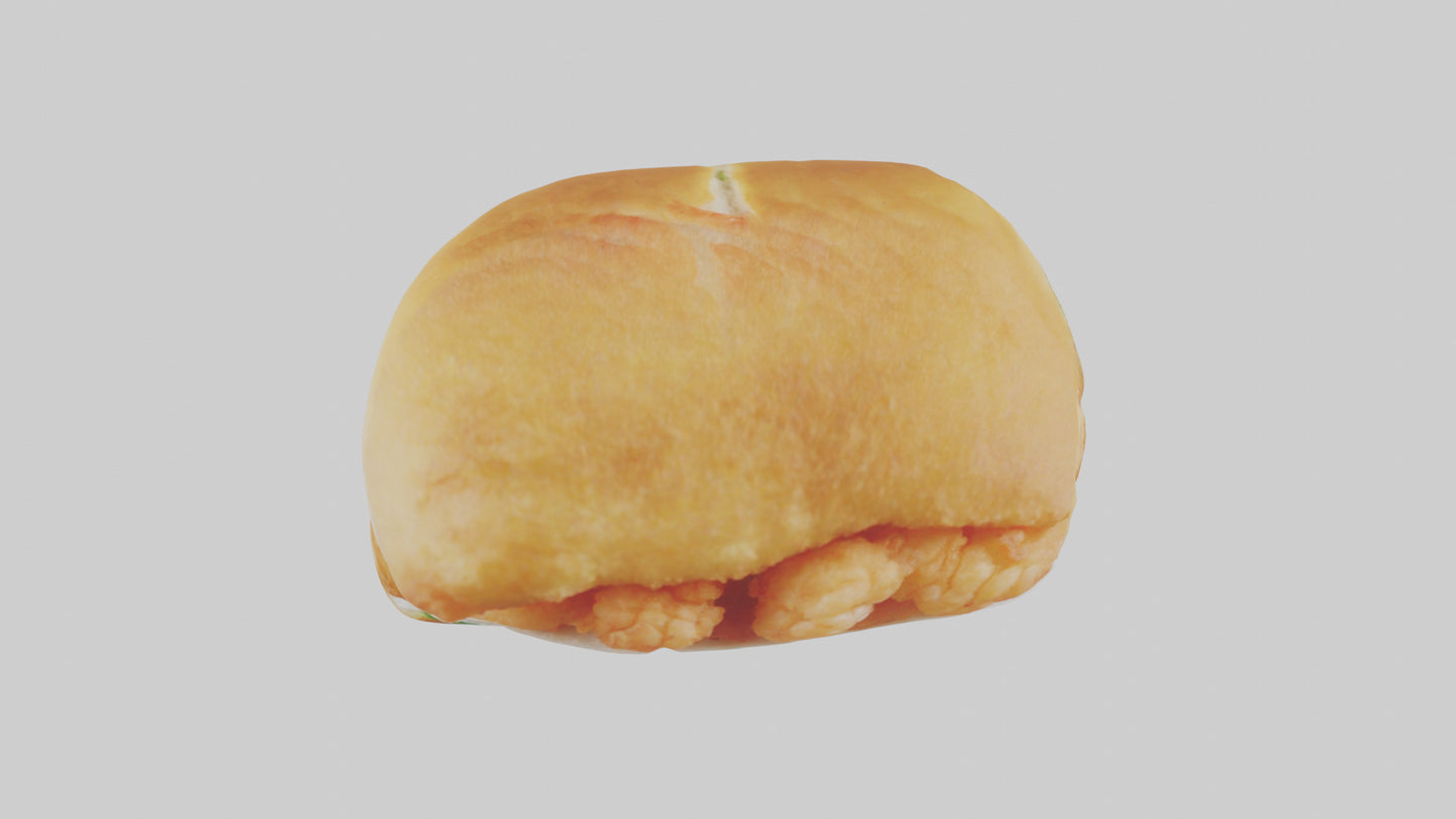 Fried shrimp sandwich model 3D model