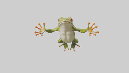 3D model Frog leaping model VR / AR / low-poly