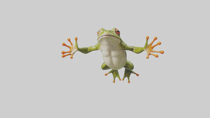 3D model Frog leaping model VR / AR / low-poly