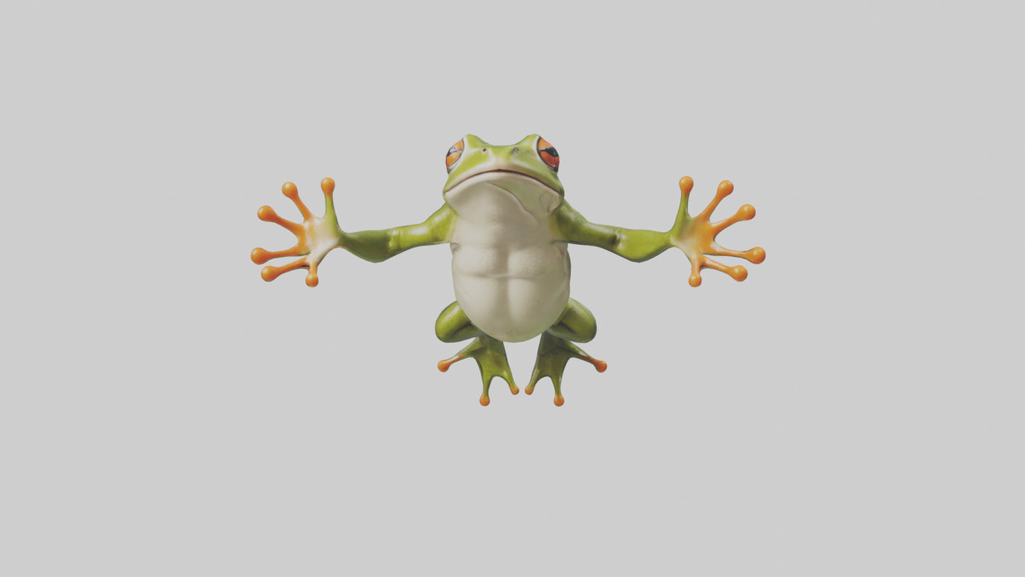 3D model Frog leaping model VR / AR / low-poly