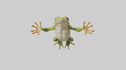 3D model Frog leaping model VR / AR / low-poly