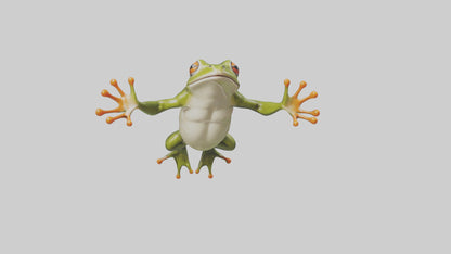 3D model Frog leaping model VR / AR / low-poly