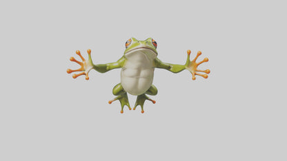 3D model Frog leaping model VR / AR / low-poly