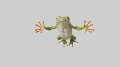 3D model Frog leaping model VR / AR / low-poly