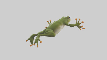 3D model Frog leaping model VR / AR / low-poly