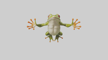 3D model Frog leaping model VR / AR / low-poly