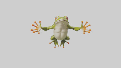 3D model Frog leaping model VR / AR / low-poly
