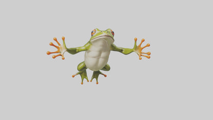 3D model Frog leaping model VR / AR / low-poly