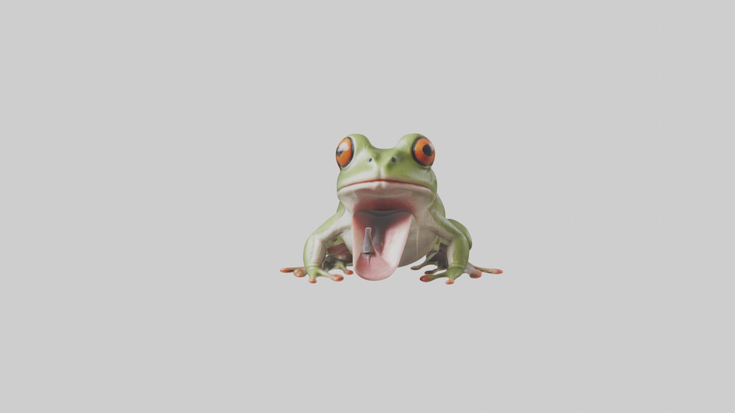 Frog Tongue Model VR / AR / low-poly