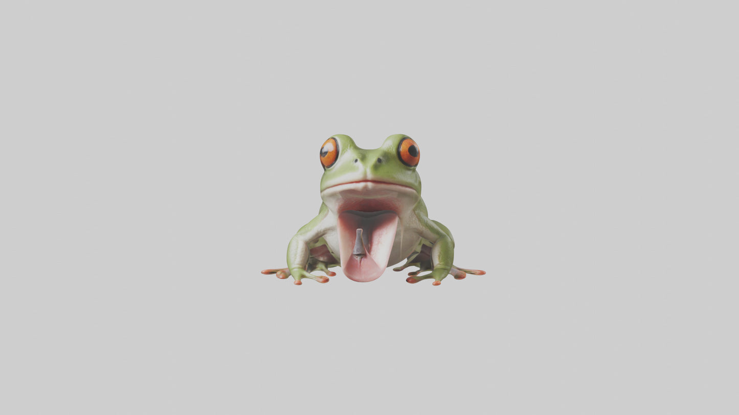Frog Tongue Model VR / AR / low-poly