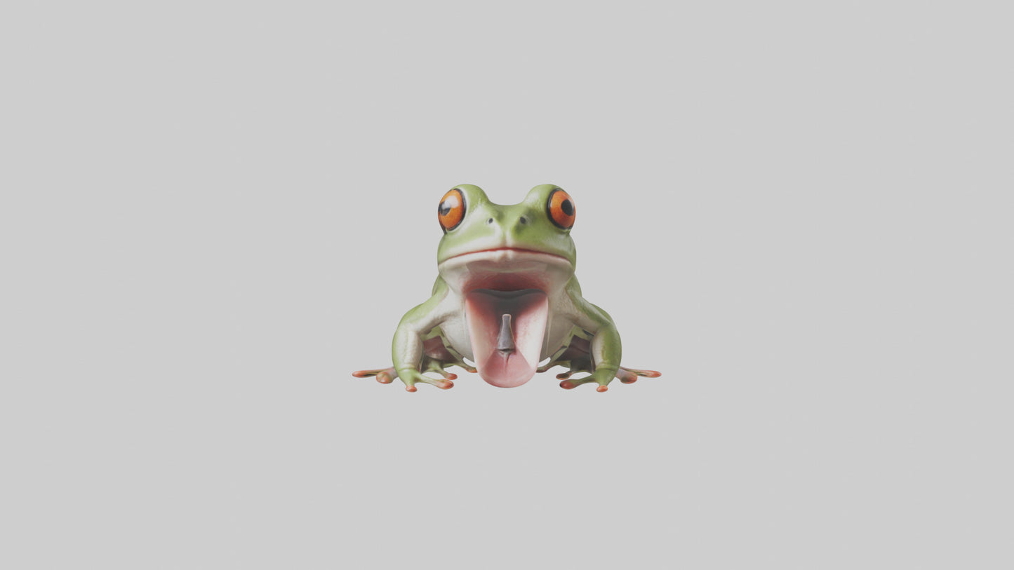 Frog Tongue Model VR / AR / low-poly