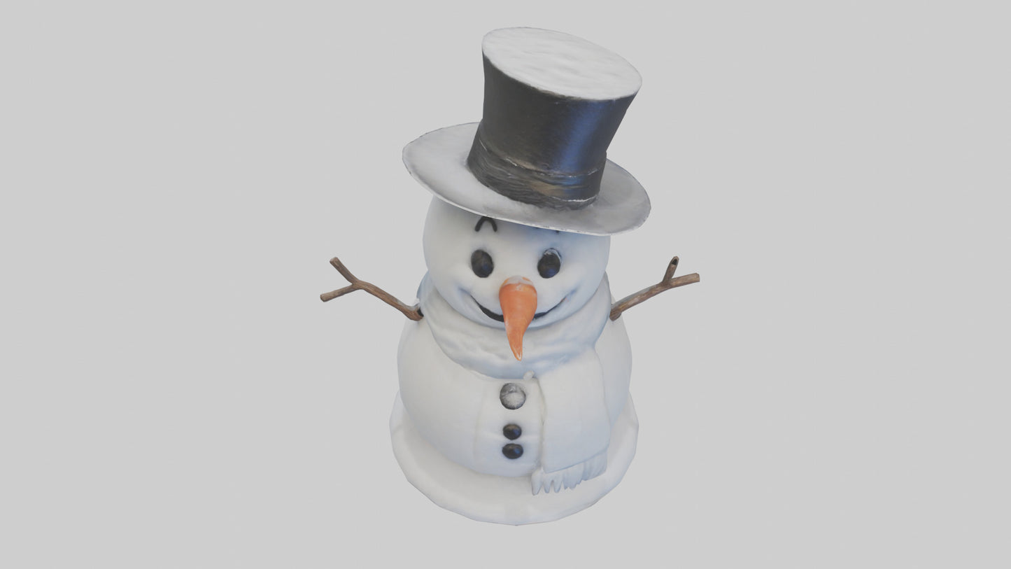 Frosty Snowman with Hat model 3D model