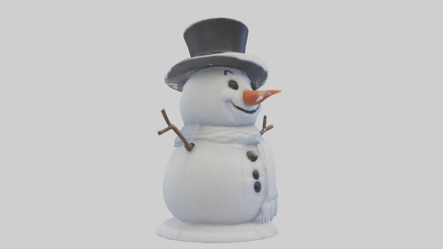 Frosty Snowman with Hat model 3D model