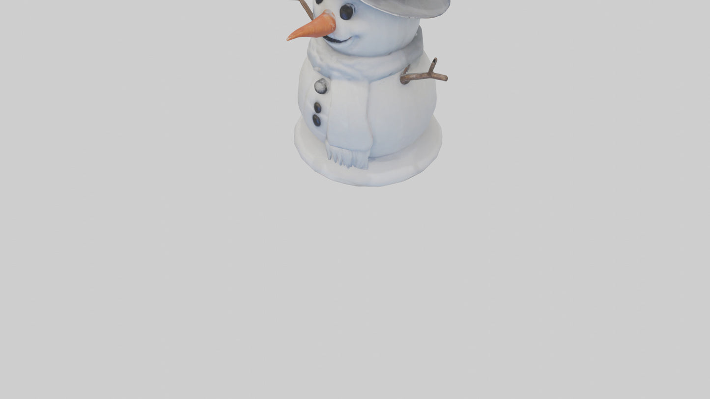 Frosty Snowman with Hat model 3D model