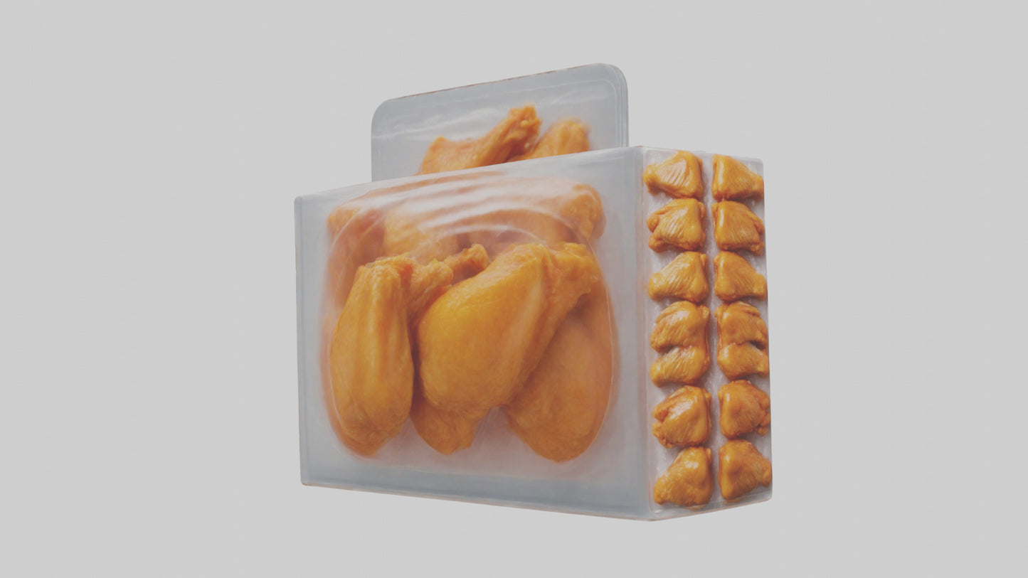 Frozen Chicken Wings Pack model 3D model