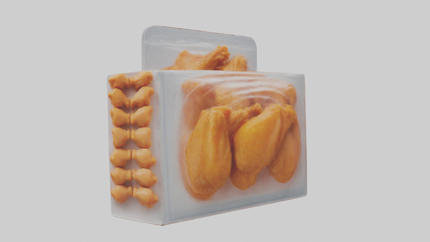 Frozen Chicken Wings Pack model 3D model