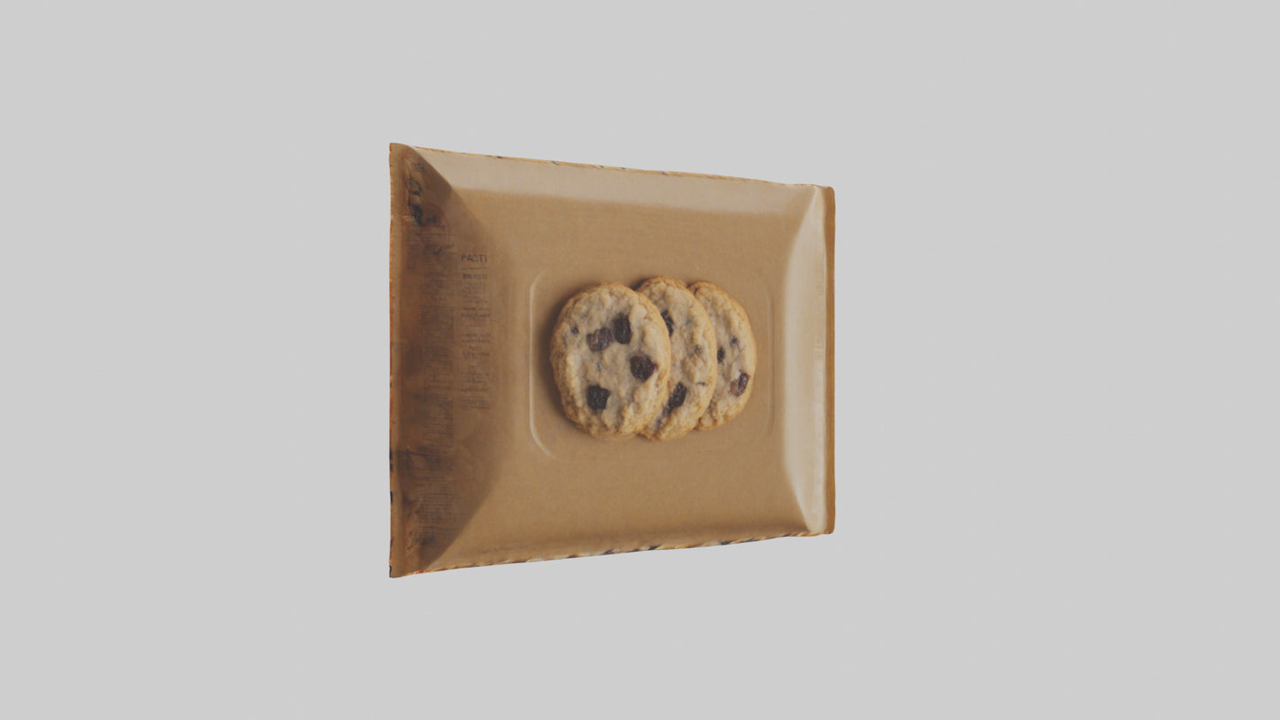 Frozen Oatmeal Raisin Cookies Pack model 3D model