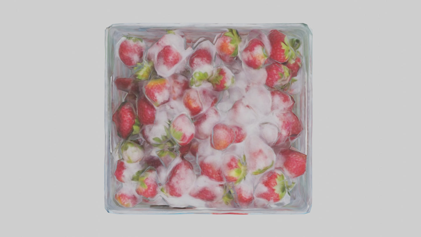 Frozen Strawberries Pack model 3D model