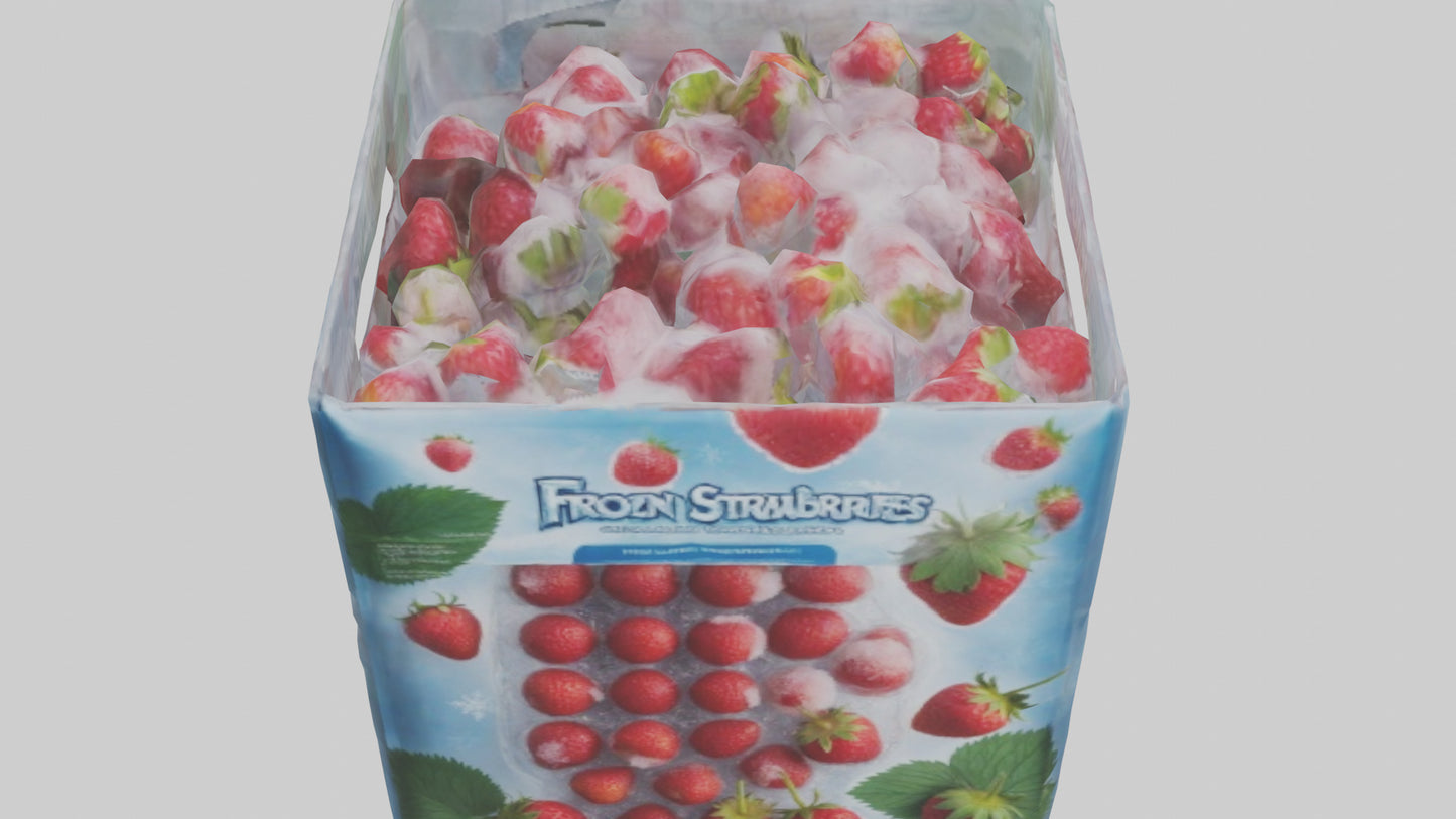 Frozen Strawberries Pack model 3D model