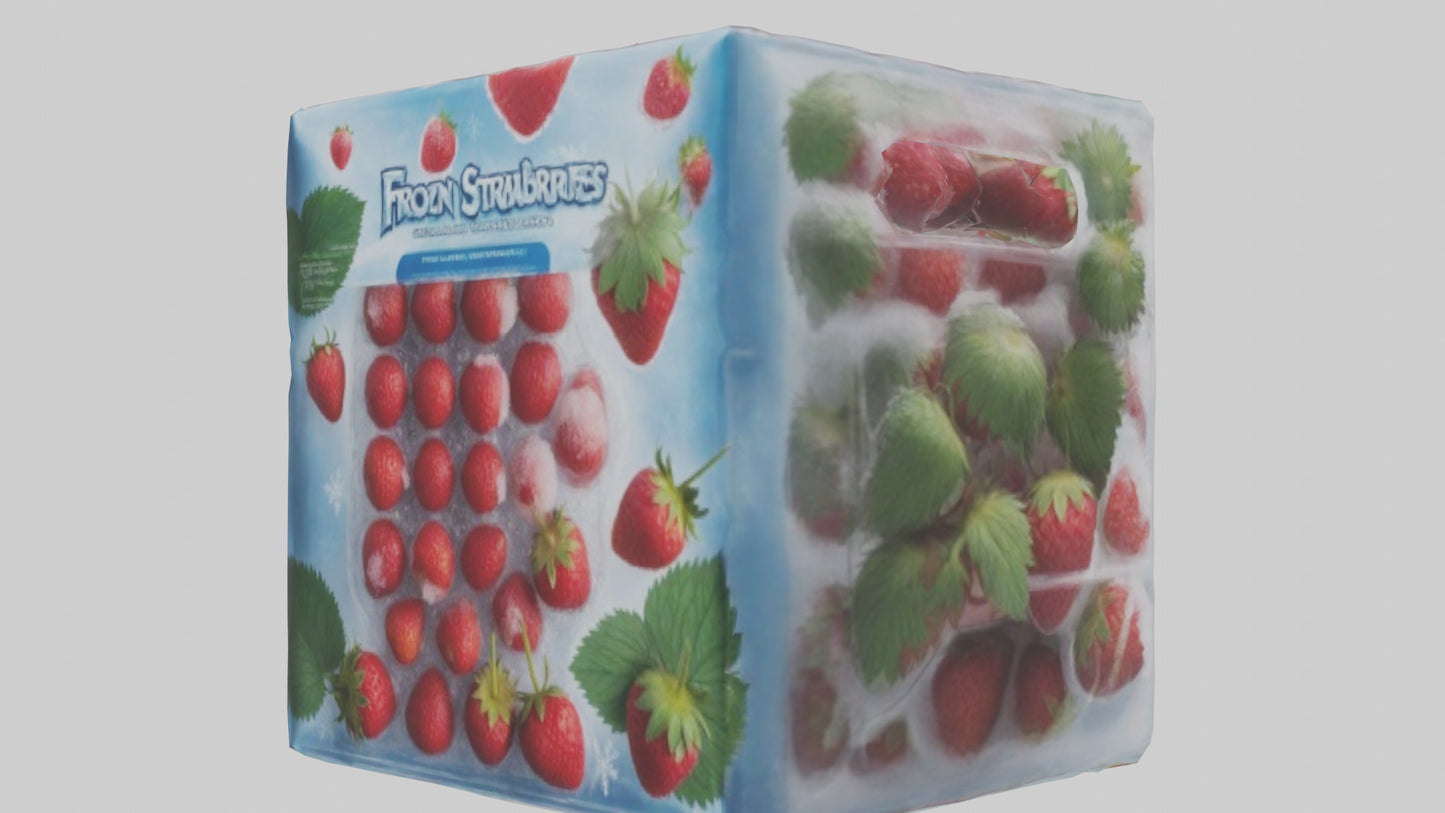Frozen Strawberries Pack model 3D model