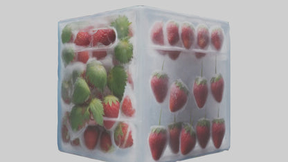 Frozen Strawberries Pack model 3D model
