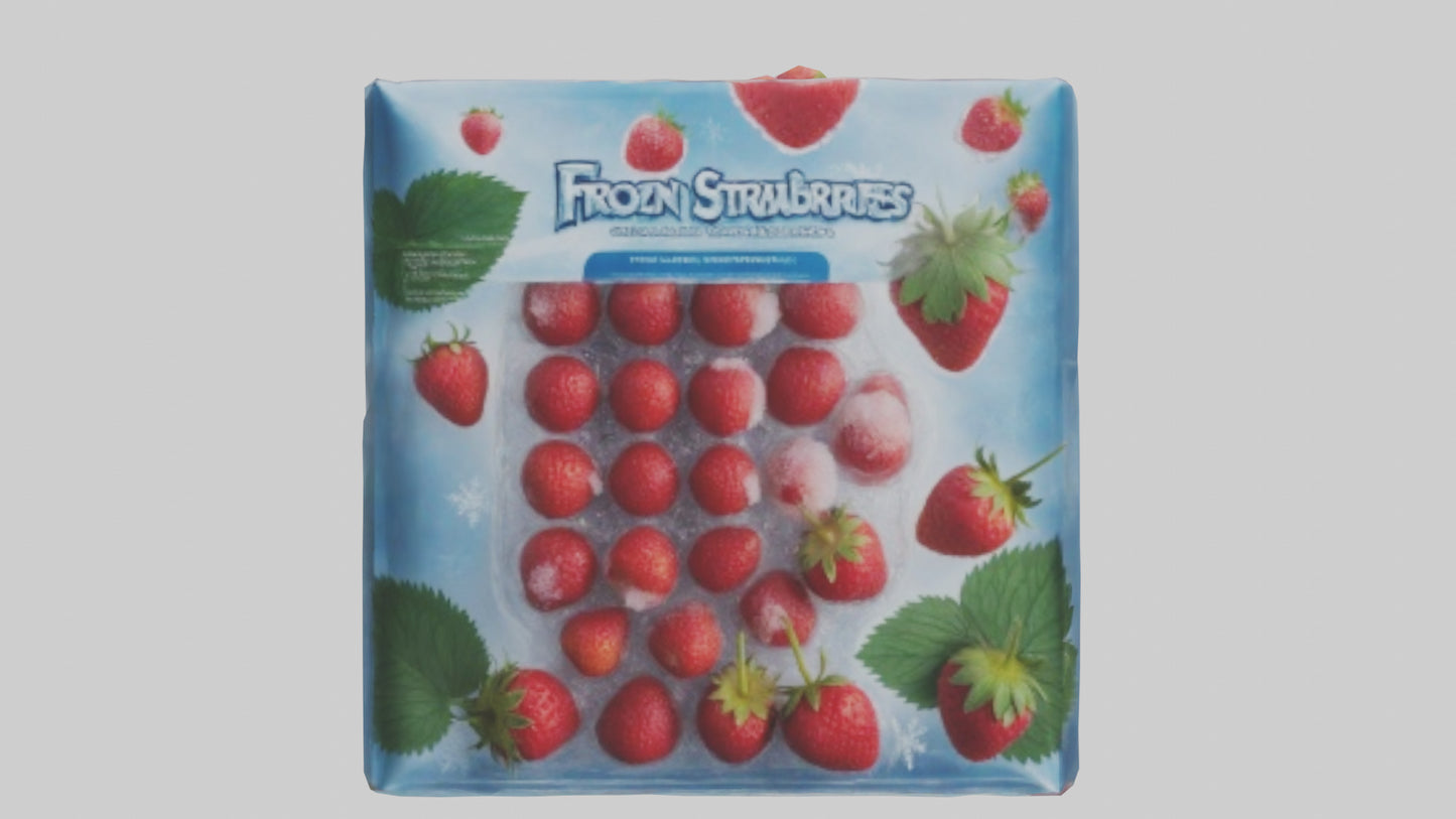 Frozen Strawberries Pack model 3D model