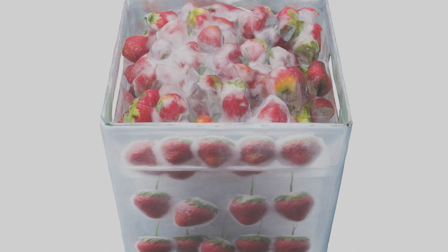 Frozen Strawberries Pack model 3D model