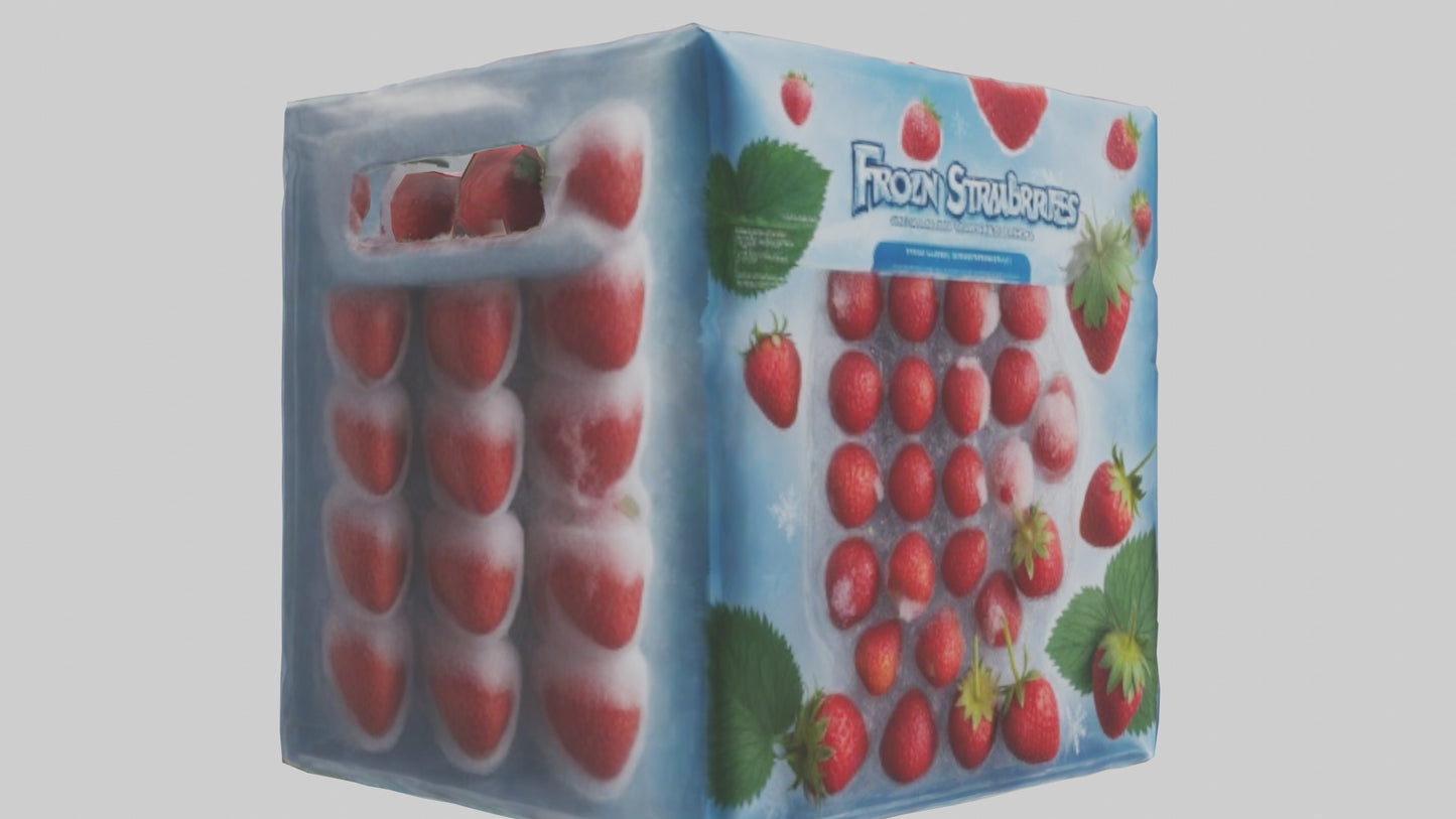 Frozen Strawberries Pack model 3D model