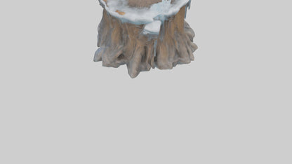 Frozen Tree Stump model VR / AR / low-poly