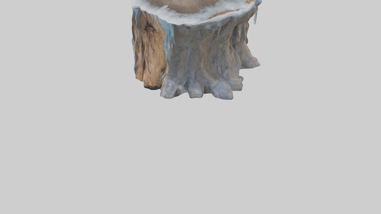 Frozen Tree Stump model VR / AR / low-poly