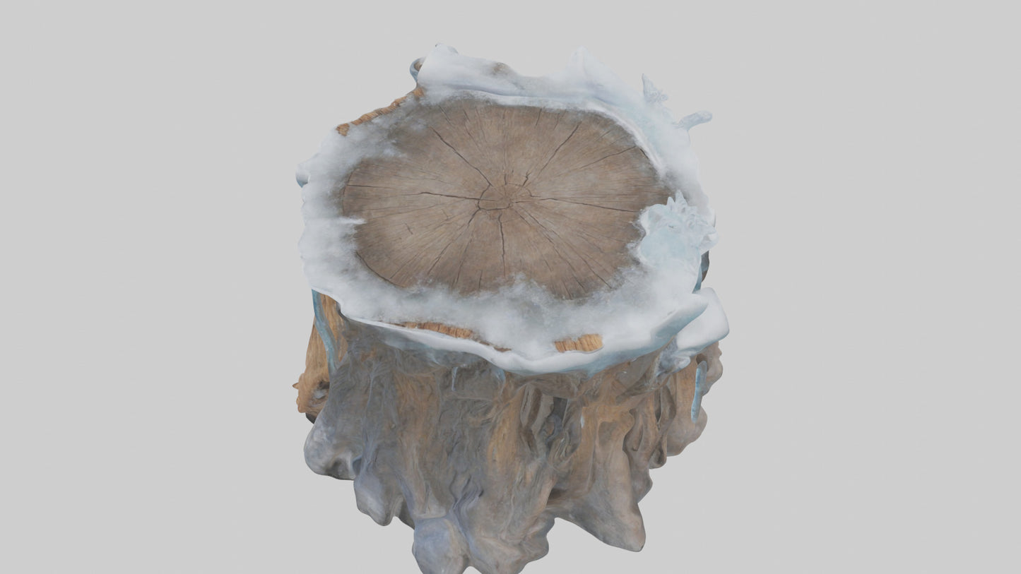 Frozen Tree Stump model VR / AR / low-poly