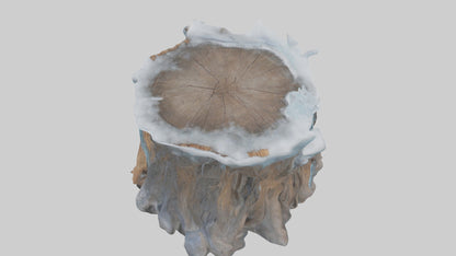 Frozen Tree Stump model VR / AR / low-poly