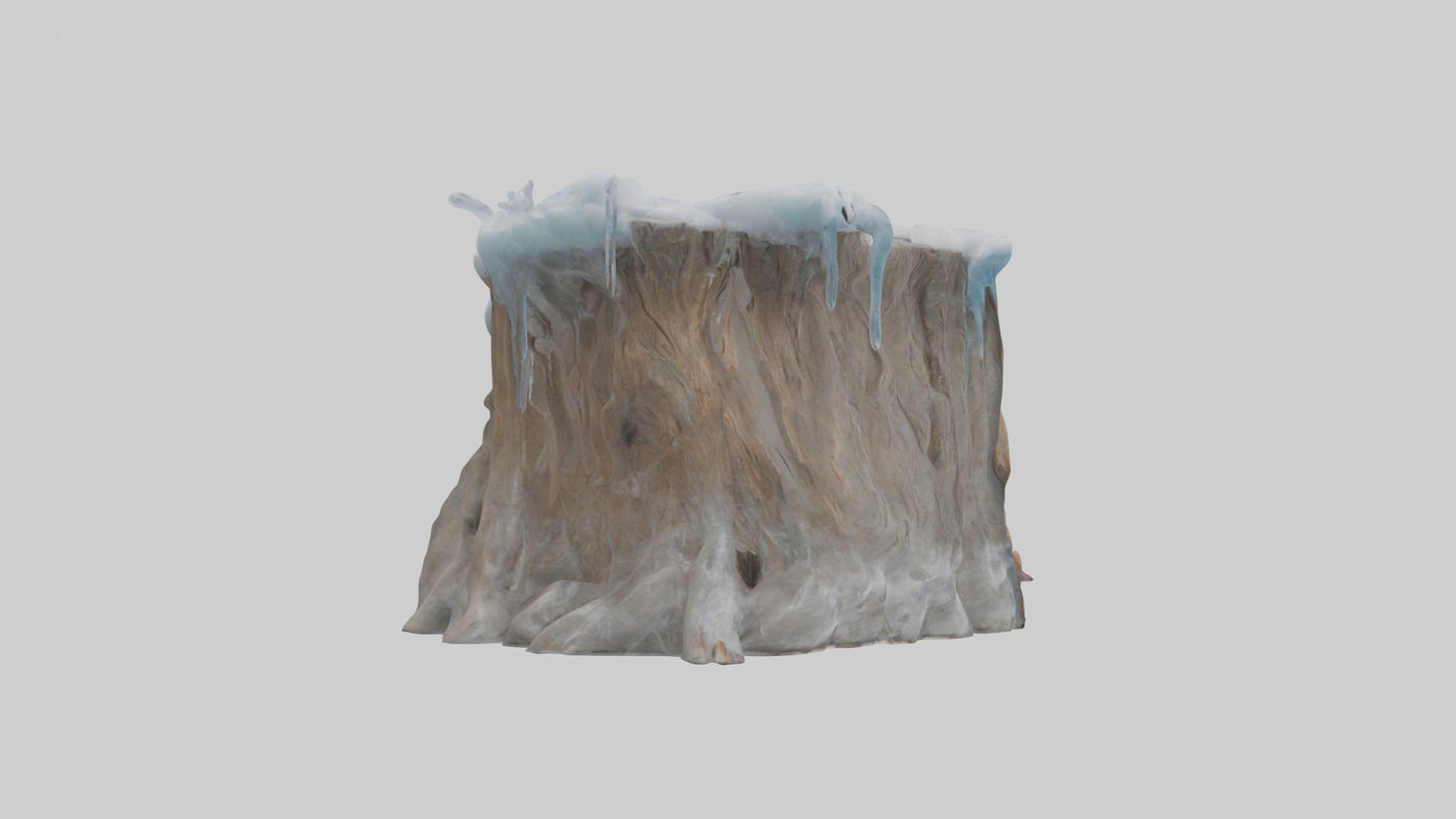 Frozen Tree Stump model VR / AR / low-poly