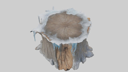 Frozen Tree Stump model VR / AR / low-poly