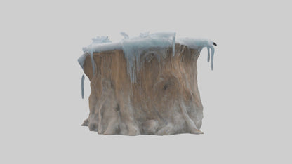 Frozen Tree Stump model VR / AR / low-poly