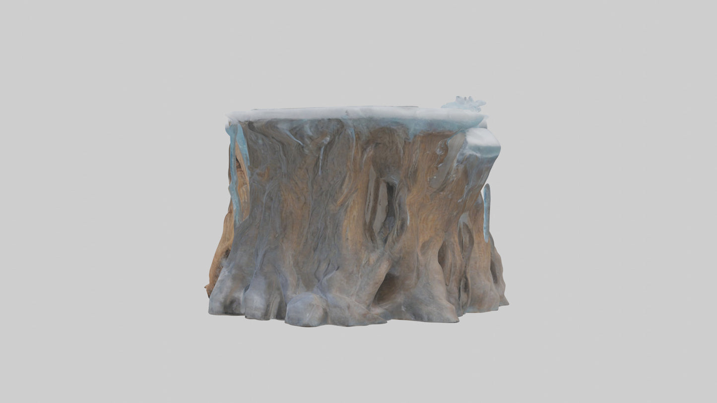 Frozen Tree Stump model VR / AR / low-poly