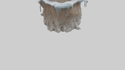 Frozen Tree Stump model VR / AR / low-poly